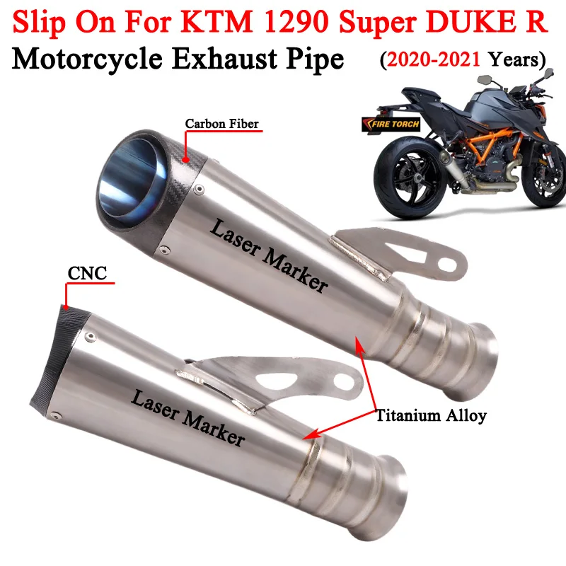 

Slip on For KTM 1290 Super Duke R 20-21 Motorcycle Exhaust Escape Moto Modifiy Muffler Titanium Alloy Tailpipe Laser Printing
