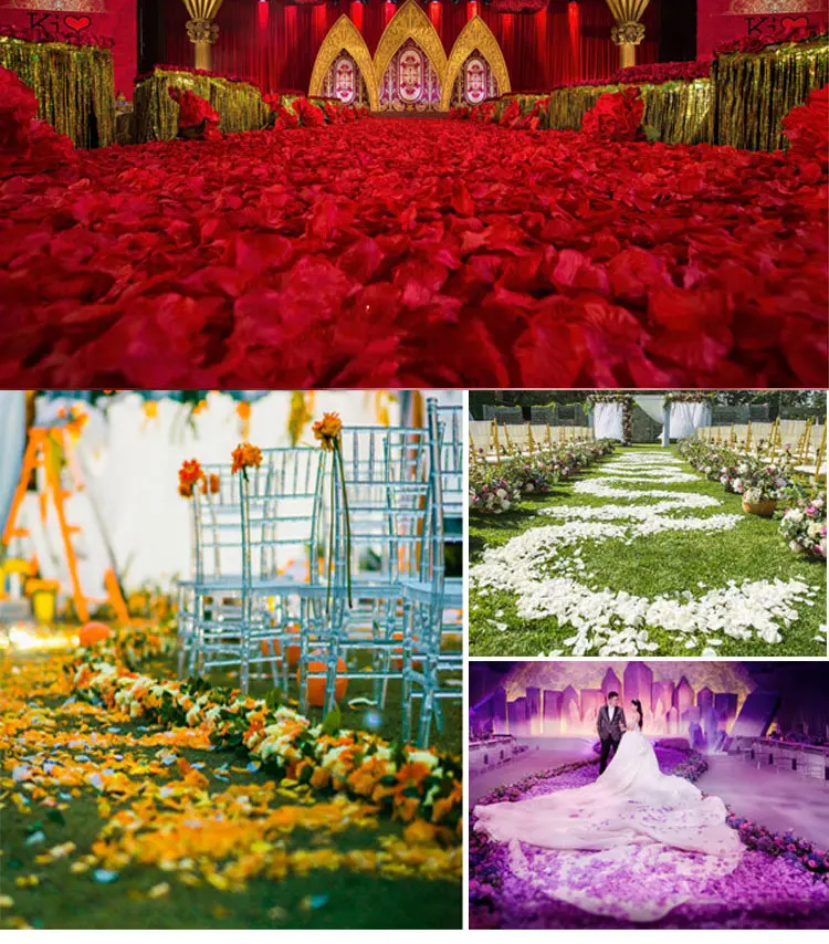 500-10000pcs Wedding Rose Petals Decorations Flowers Polyester Wedding decoration rose white/pink/blue 5Z SH012