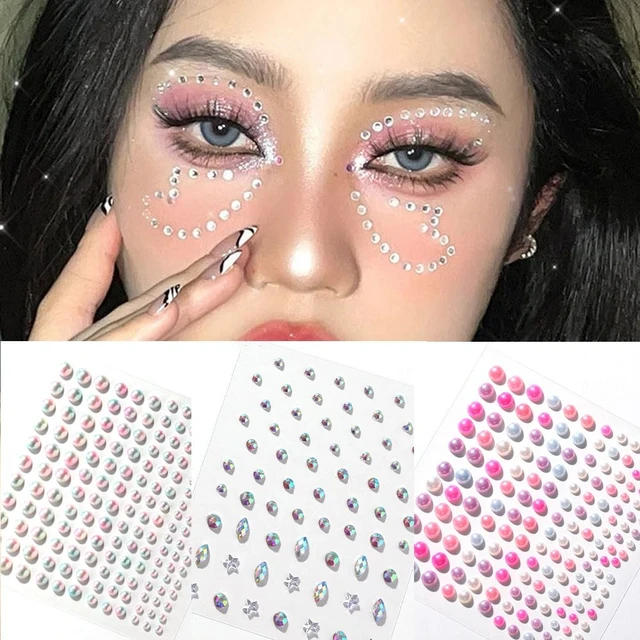 1pc Face Jewels Crystal Body Art Stickers MakeUp Face Gems Glitter  Rhinestones Face Sticker with Rhinestones for Festival Party - AliExpress