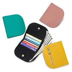 Ultra Thin Short Style Wallet for Women Mini Money Bag Genuine Leather Wallet Women Small Coin Purse Female Card Holder Wallets