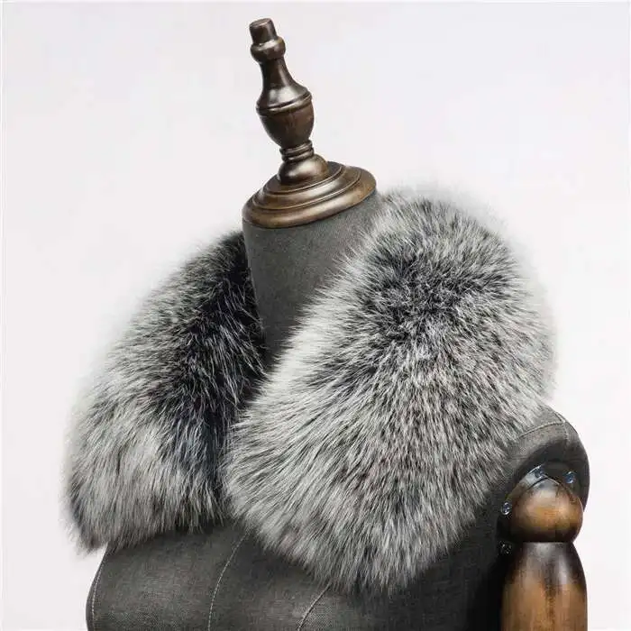 Winter Natural Fox Fur Scarf Square Collar For Men Short Scarves Neck Warm Thick Scarves Real Fox Fur Shawl Male Coat Decorate