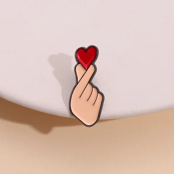 Hand Heart Enamel Pins Brooches Lapel Badges  5