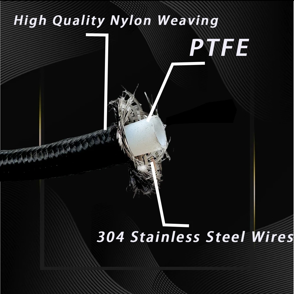 1M-10M AN4-AN20Racing Universal Hose PTFE Brake HoseFuel Pipeline And Oil Cooler Pipe Length Can Be Three Colors