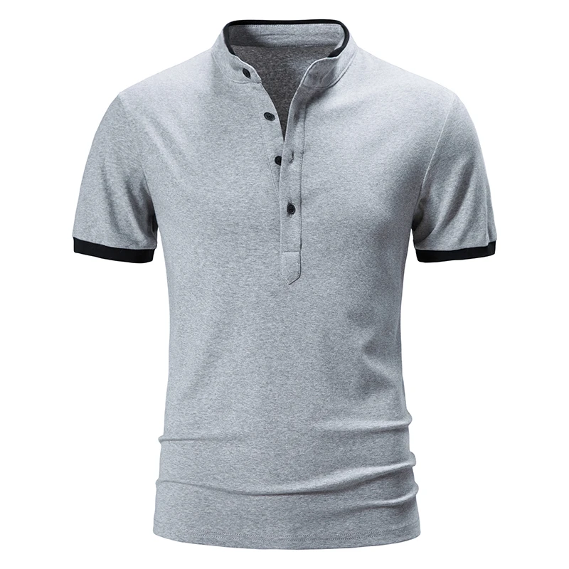 Summer Polo Shirts Men Cotton Short Sleeve Business Causal Polo Shirts ...