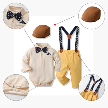 Newborn Baby Boys Clothes Sets For 3 6 9 12 Months My 1st Birthday Party Infant Boys Clothing Outfits Romper Shirts Pants Suit 2