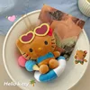 10CM Kawaii Black Leather Hello Kitty Keychain Pendant Anime Lifeguard Beach KT Girl's Bag Keychain Women's Christmas Gift Y2K 4