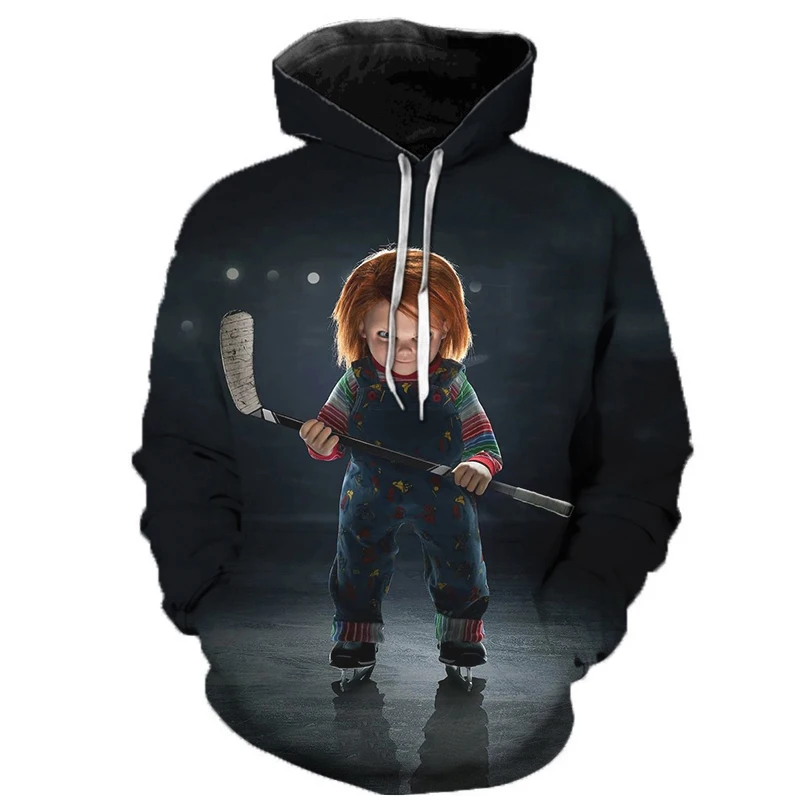 

2023 New Chucky Hoodies 3D Printed Chucky Oversize Mens Women's Sweatshirt Pullover Long Sleeve Hooded Sweatshirts Sudaderas