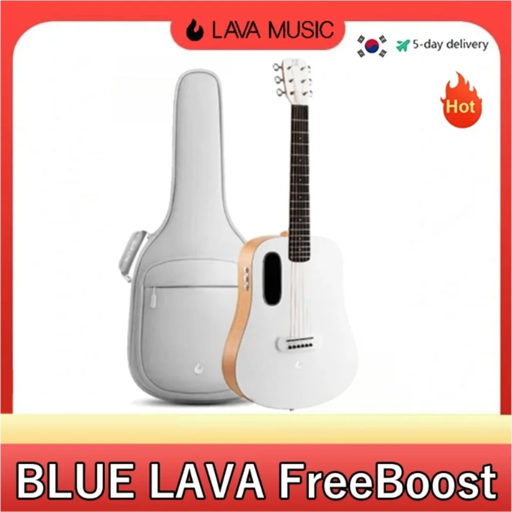 

BLUE LAVA FreeBoost Smart Guitar 36 Inch Travel Acoustic Guitar with Tuner Recording and Beat Functions Beginner Guitar
