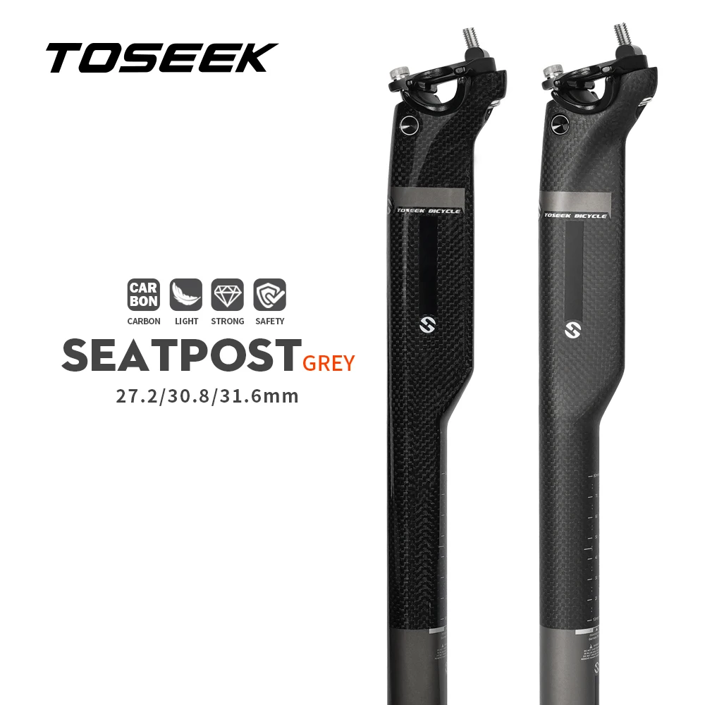 TOSEEK Seatpost Carbon Mtb Bicycle Seat Offset 20mm Bike Post 27.2 30.8 31.6 Length 350 400mm