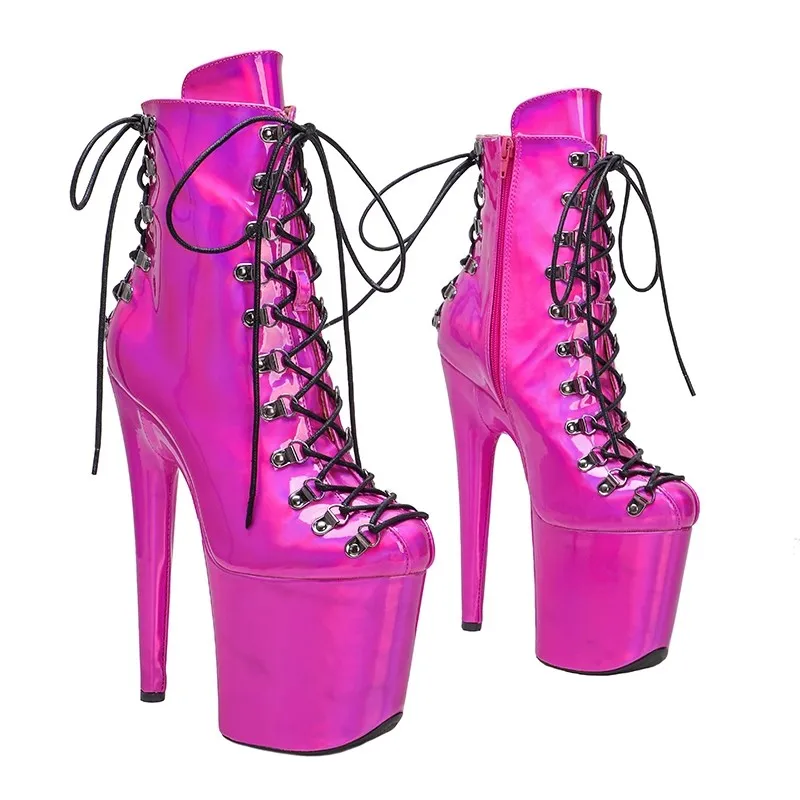

LAIJIANJINXIA New Rose Round Toe Fashion 20CM/8 Inches Pole Dancing Shoes High Heel Platform Women's Modern Boots