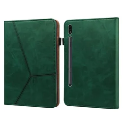 Fashion Wallet Stand PU Leather Cover for Samsung Tablets, 12.4 (Green - business)