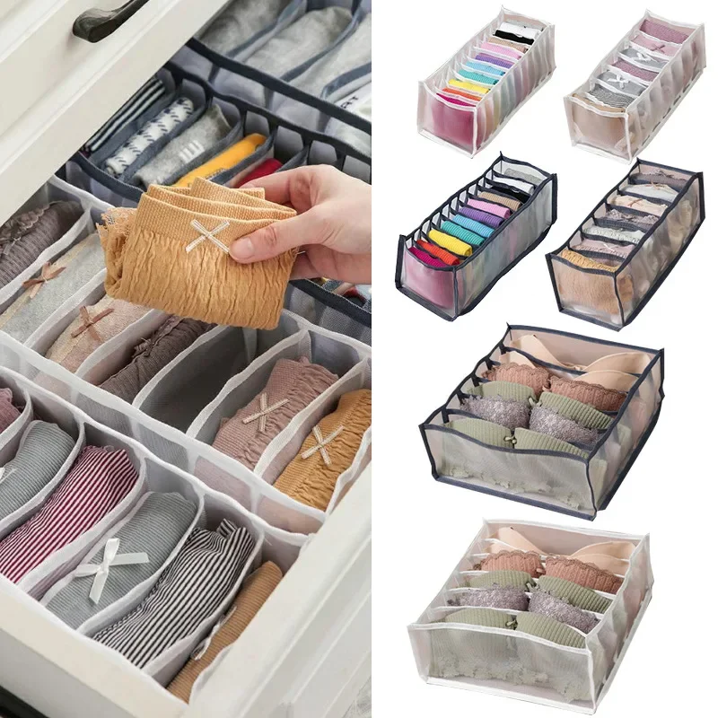 

Underwear Bra Organizer Storage Box Drawer Clothes Separated Socks Shorts Scarves Washable Foldable Organizers Divider Drawer