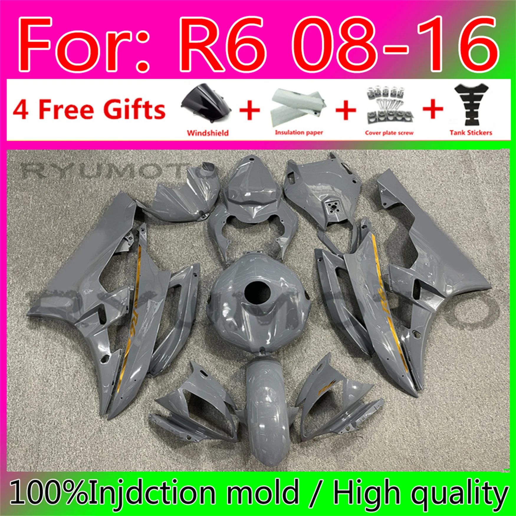 

Motorcycle Injection Fairing Kits For Yamaha YZF R6 2008 2009 10 2011 12 13 15 16 Fairings Bodywork YFZ-R6 08 09 11