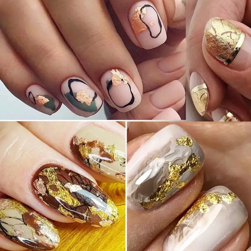 1 Box Silver Irregular Aluminum Foil Colorful Paper Nail Art Sticker 3D Glitter DIY Manicure UV Gel Polish Nail Decoration Tools nail glitter nail decoration nail decorations