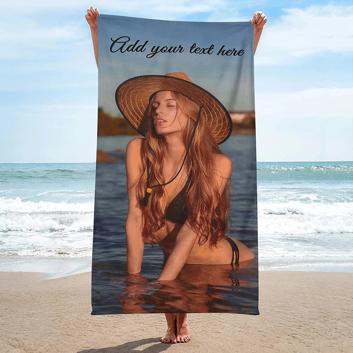 Personalised Beach Towel With Photo Collage Custom Bath Towel_voghion.com