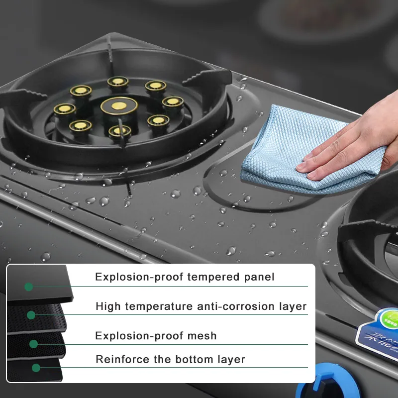 Wholesale Price Multi-function Biogas Double Burner Stove Household Villages Stainless Steel Table Install Biogas Cooktop 6
