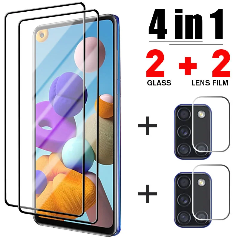 

4 в 1 закаленное стекло для Samsung A52 A51 A72 A32 A71 A12 A21S объектив камеры Защитное стекло для Samsung A50 A70 A20 M51 M31 M21