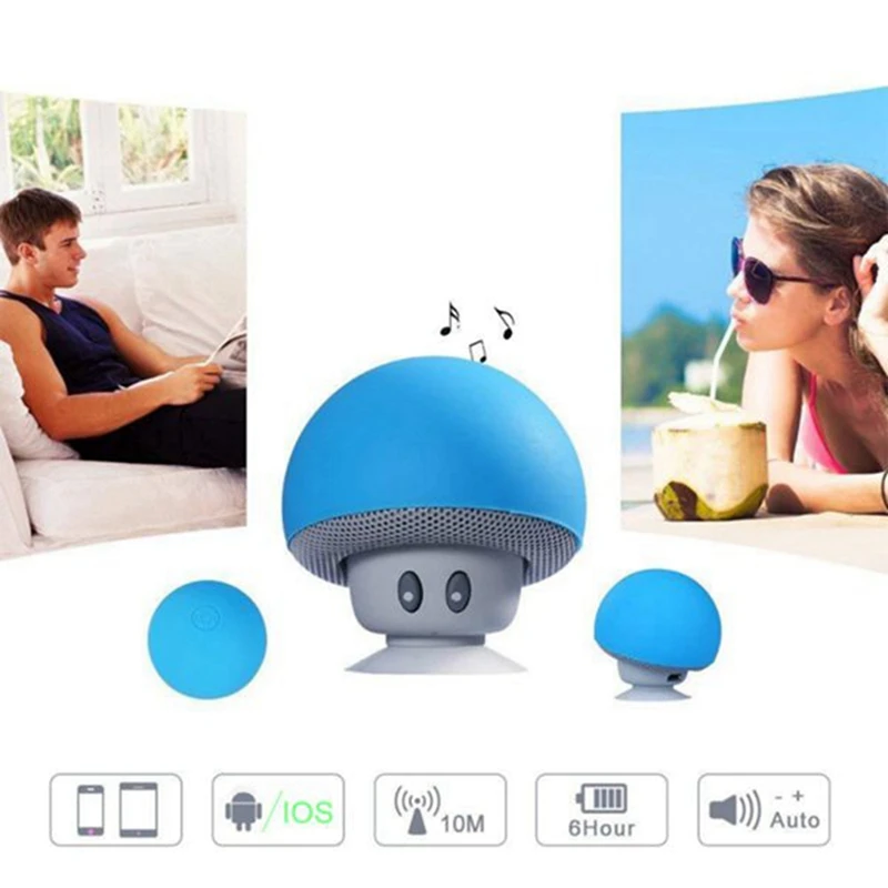 Bluetooth 5.0 Mini Speaker Waterproof Silicone Suction Cup Base