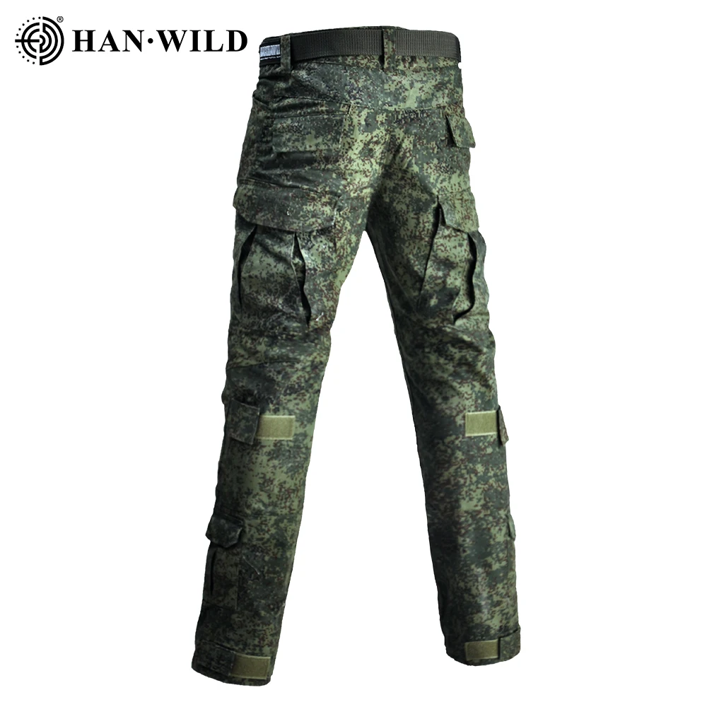 Russian Camo Tactical Pants Wear-resistant Hiking Pant Paintball Combat Pant +Knee Pads Hunting Clothes 3