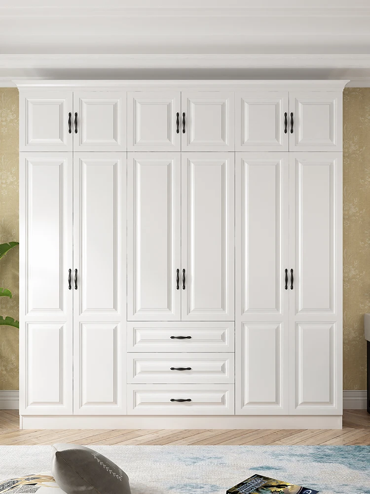 

Bedroom Overall Combination Solid Wood Wardrobe Master Bedroom European Style Vertical Hinged Door Cloakroom Wardrobe