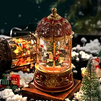 Christmas Carousel Old Man Tree Phone Booth Music Box Crystal Ball Octave Box Drifting Snow Children's Birthday New Year Gift 1