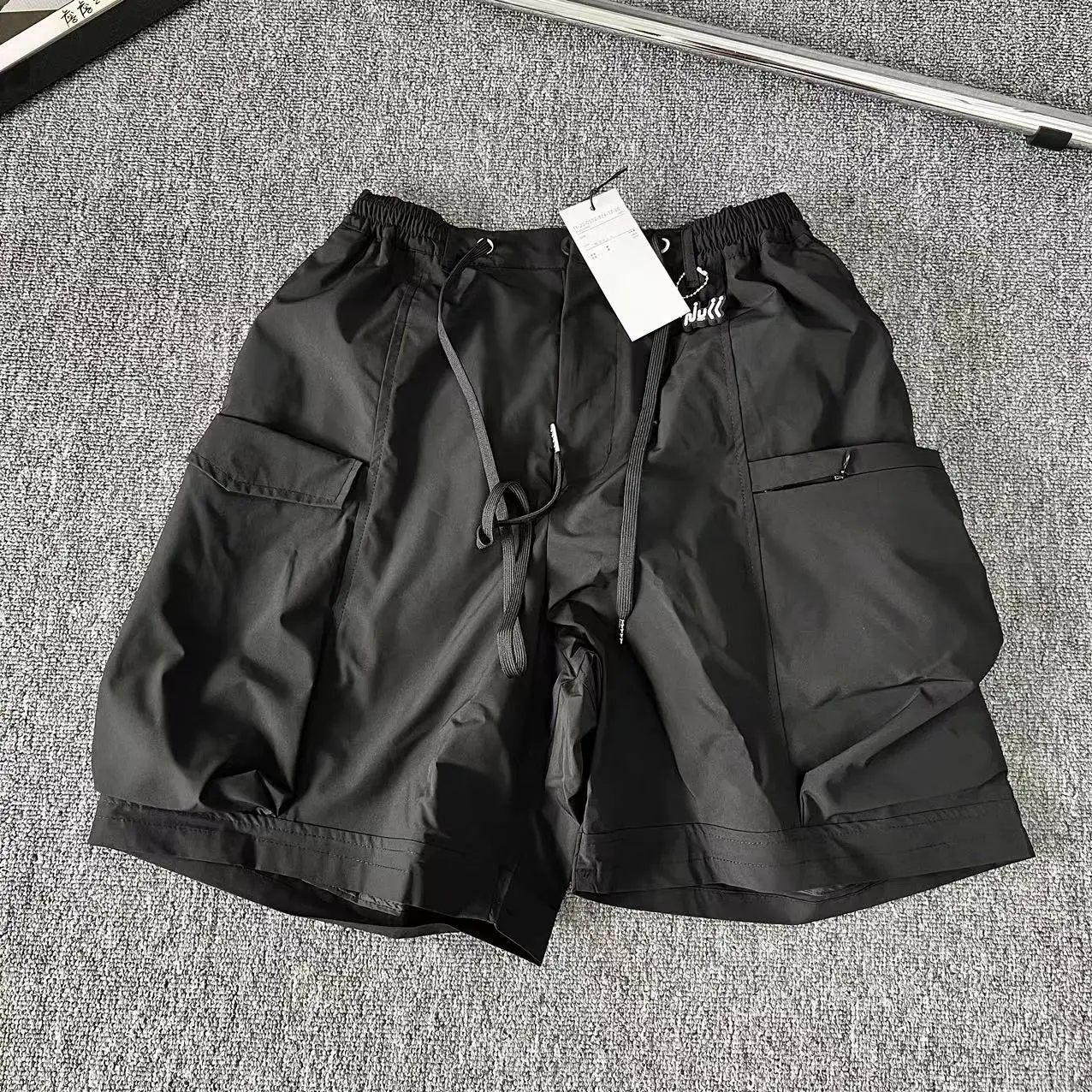 BEAMS co-branded NULL summer multi-pocket cargo drawstring function couple loose casual shorts