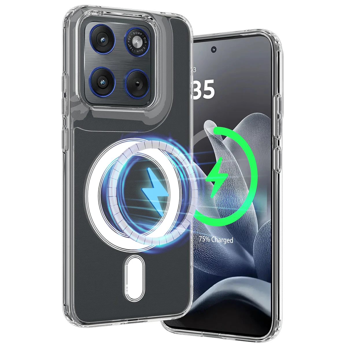 Premium Magnetic Acrylic Transparent Case - All-Wrap PC Hard Cover