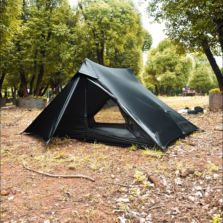 15D Lightweight Professional Camping Tent 2 Person Broadened Rodless Pyramid Comes With Double Tarp