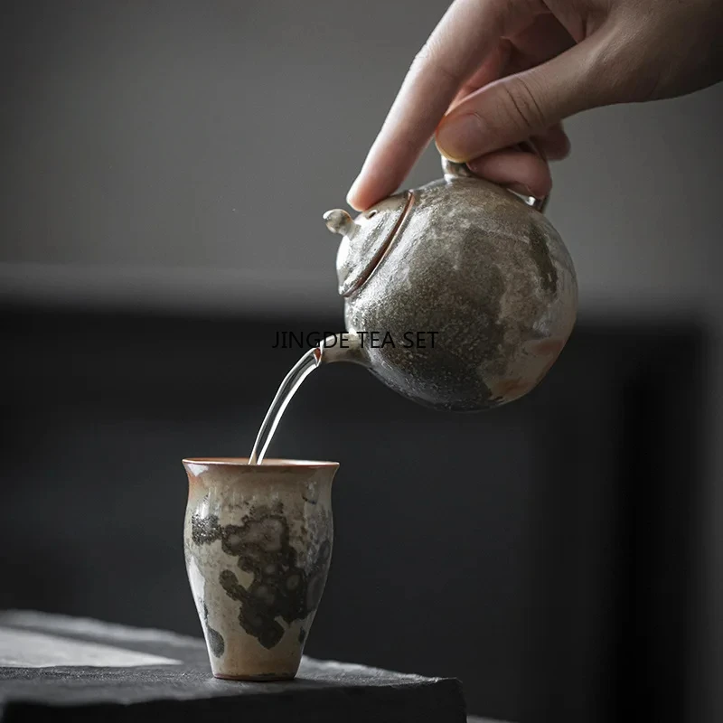 Exquisite wooden fired porcelain teapot Japanese ink dragon household tea pot with filter Kung Fu tea set craft gift