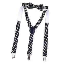 Kids Suspender Bow Tie Set Clothes Accessories Teenagers Y Back Braces for Wedding Themed Parties Formal Wear Trousers Halloween