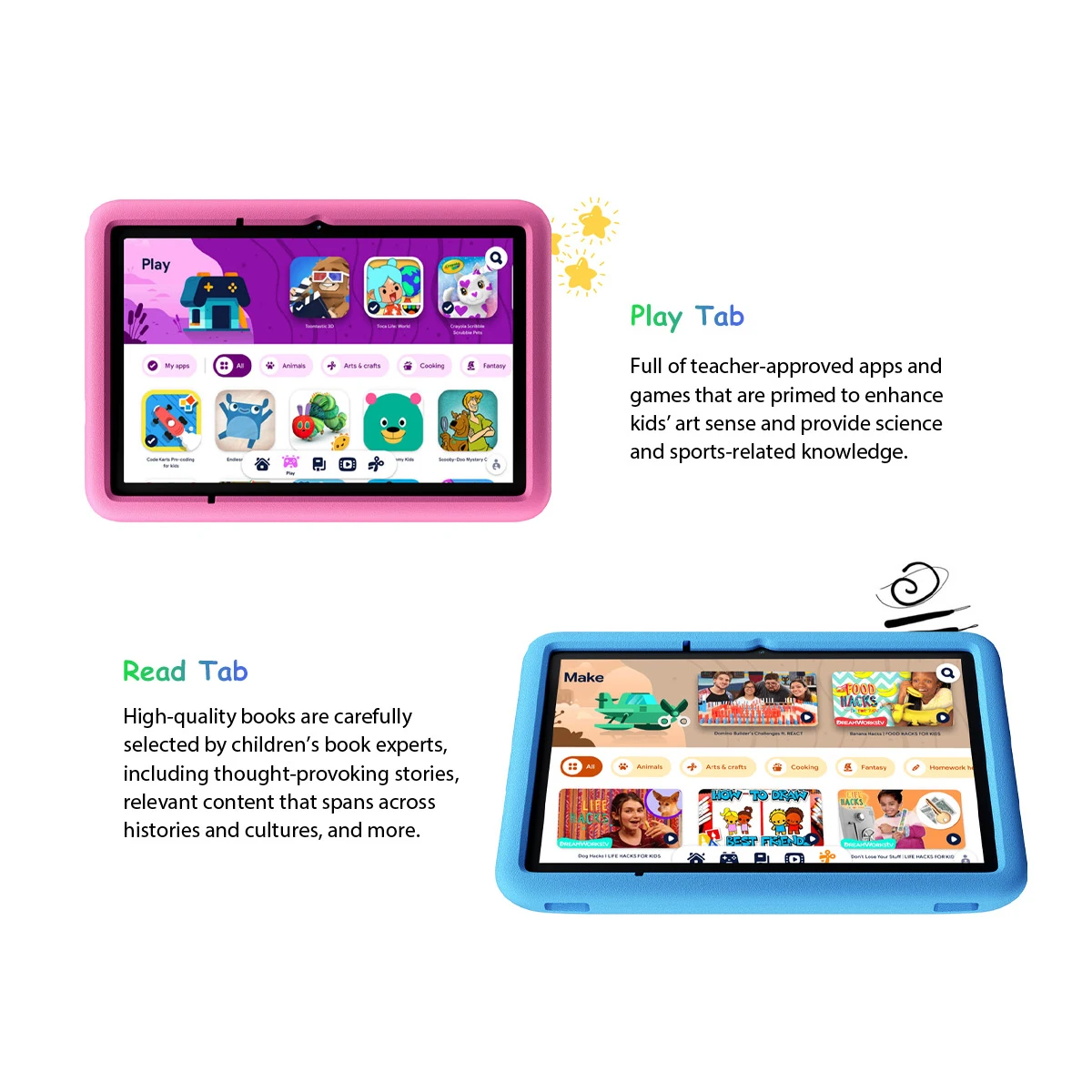 Blackview Tab A6 Kids Tablet,10.1" Display WIFI Tablets 4GB+128GB Octa-core A55 5100mAh Android 13 for Children Study Education 6