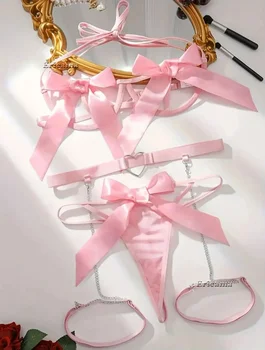 Sous-vêtements érotiques ensembles de soutiens-gorge pour femmes dentelle jarretière Lingerie intimes 2025 soutien-gorge à armatures et culotte tongs dames ensemble de sous-vêtements
