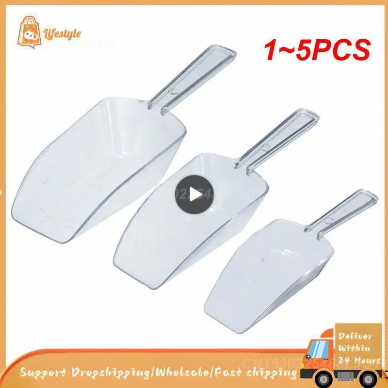 1 ~ 5Pcs Kitchen Cream Buffet Farina Mini Pale Di Ghiaccio Trasparente Cibo Candy Scoop Plastica