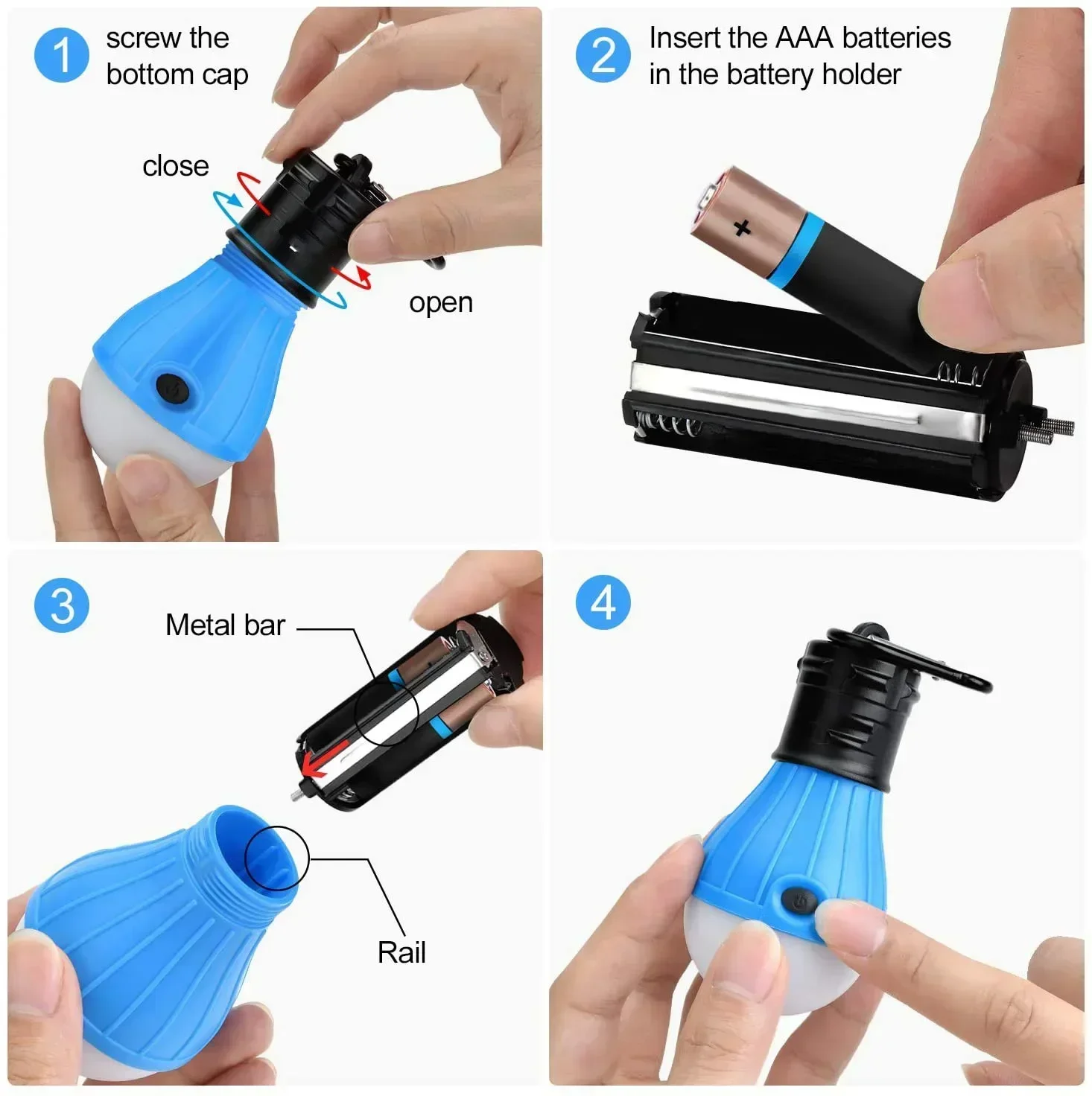 Description Picture 5 of itemMini Portable Lighting Lantern Tent Light LED Bulb Outdoor Emergency Lamp Waterproof Hanging Hook Flashlight Camping Light
