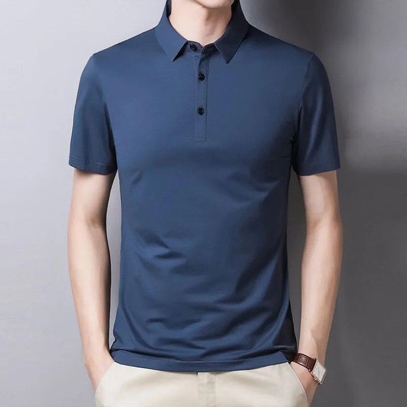 

New Designer Summer Mens Polo Shirts With Short Sleeve Turn Down Collar Casual Tops Fashions Men Clothing Polo T Shirt for Men