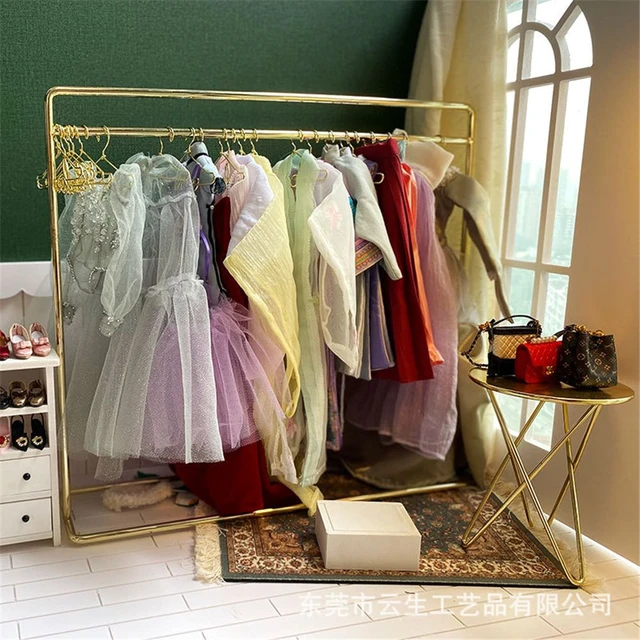Doll Closet Wardrobe Clothing Organizer with 20 Clothes Hangers Decor -  AliExpress