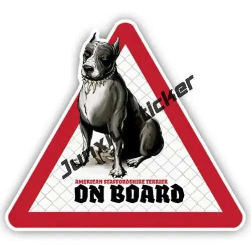 Adesivo nero con simpatico cane Pit Bull riflettente per carrozzeria
