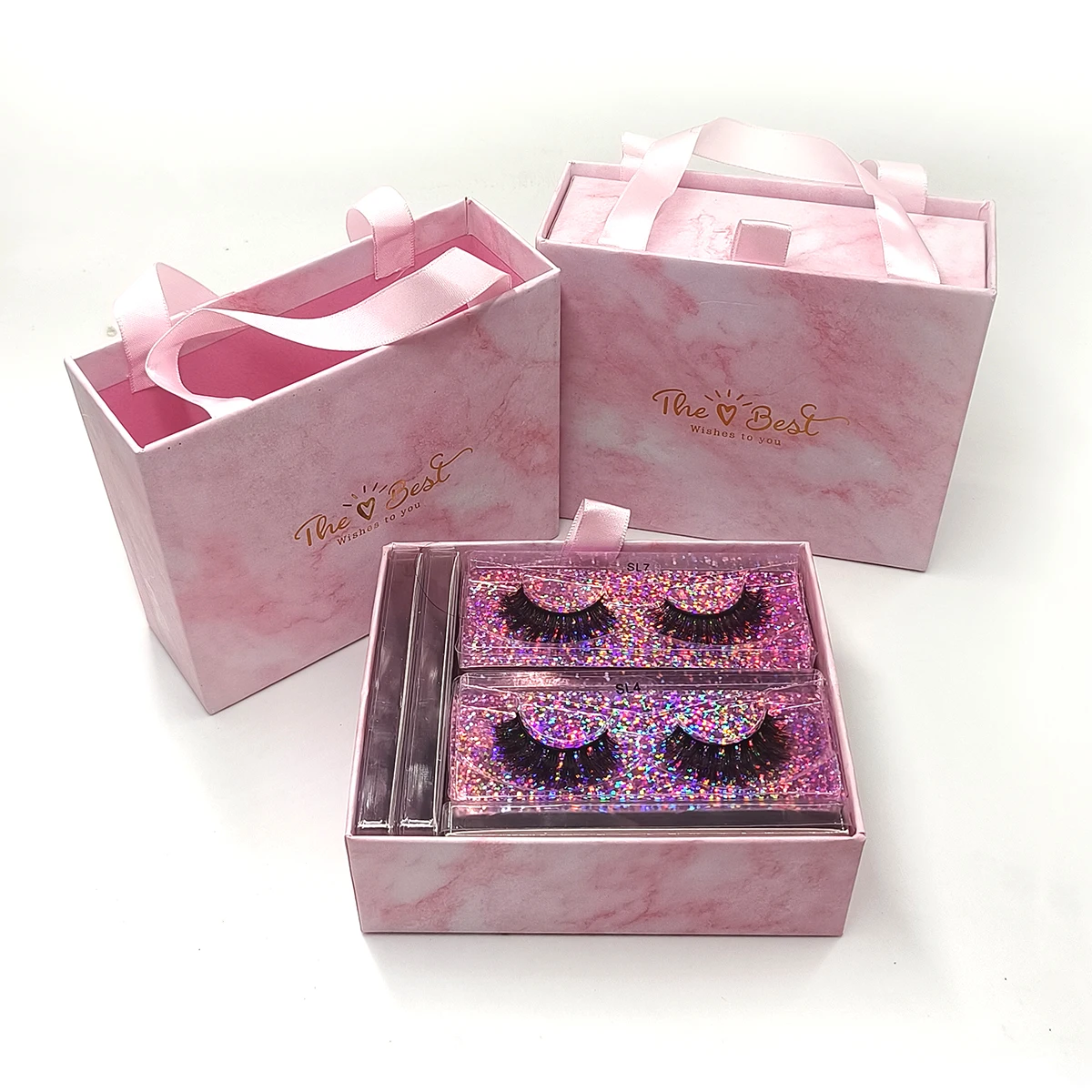 

10 Pairs 3D Faux Mink Lashes Wispy Fluffy Eyalashes Extension Cross Curling Natural Looking Reusable Eyalashes Gift Box Packing