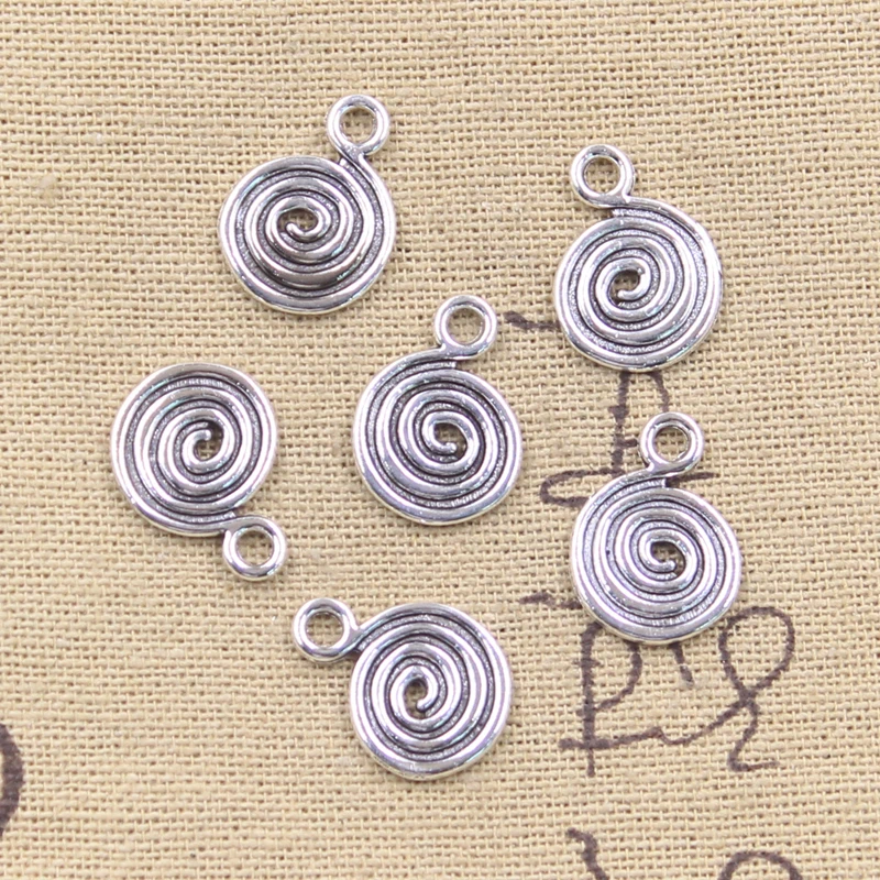 50 Stück Charms Volution Spirale Schraube Helix Spire 17x13mm Tibetsilber Farbe Anhänger Antik Schmuckherstellung DIY Handarbeit Handwerk
