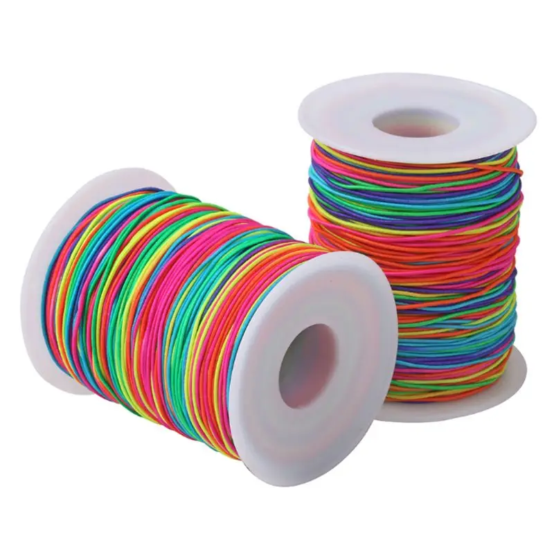 Cordon élastique Arc-en-ciel Pour Bijoux - 1 Mm, 100 M (4 Rouleaux) - Pour Bracelets, Colliers, Perles, Travaux Manuels - 10