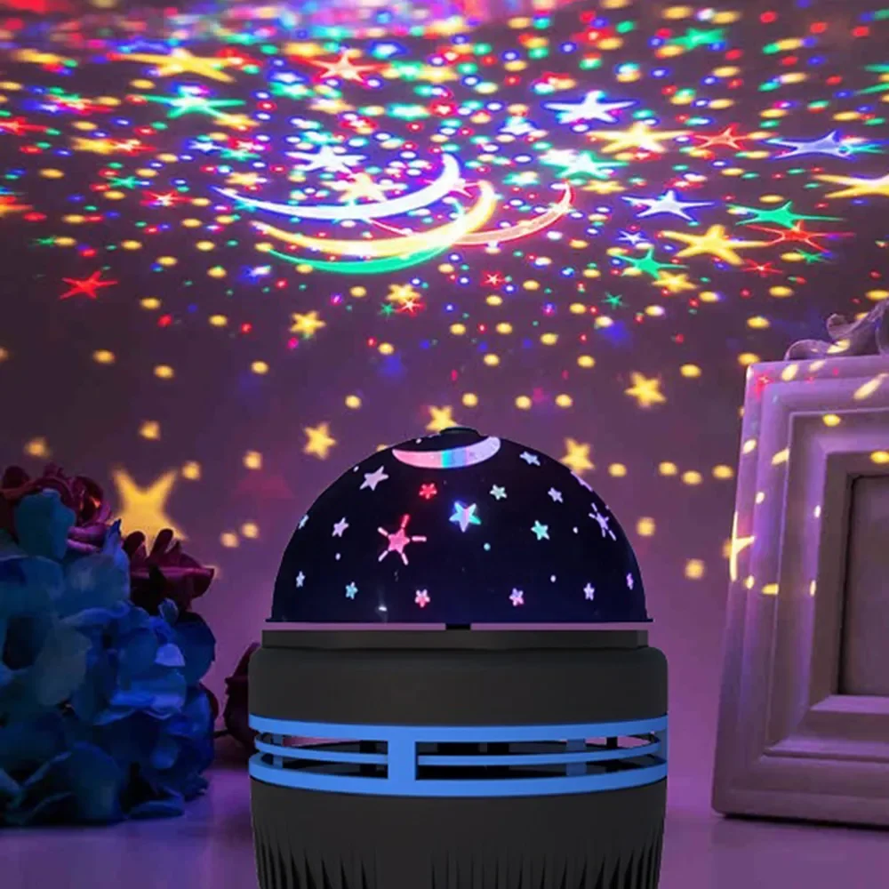 

LED Starry Sky Light Projection Night Light Bedroom Atmosphere Lamp Rotated Stage Light Christmas Projector Lamp For Home Party