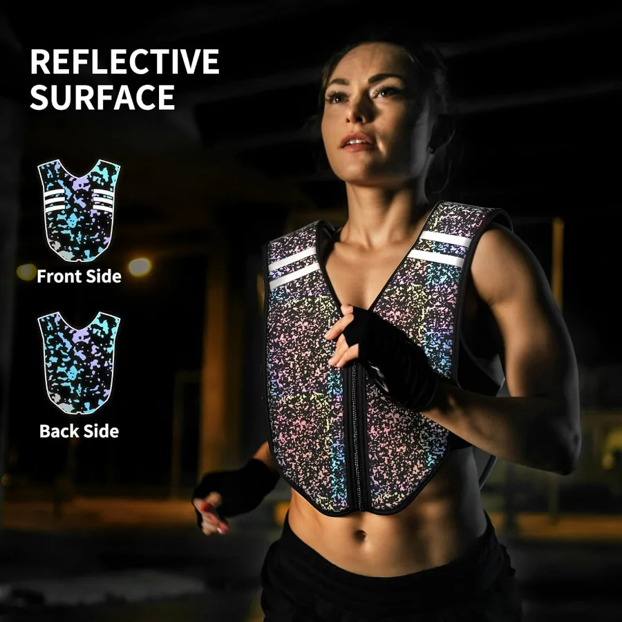 Weighted Vest Soft Washable for Men Women Kids 6.5lbs/11lbs/17.5lbs/22lbs,Fully Reflective Running Weight Vest,No Leakage Weight
