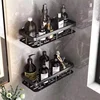 Wall mounted shower shampoo rack bathroom rack towel rack diamond free stand tripod wall hanging corner rectangular stand 2