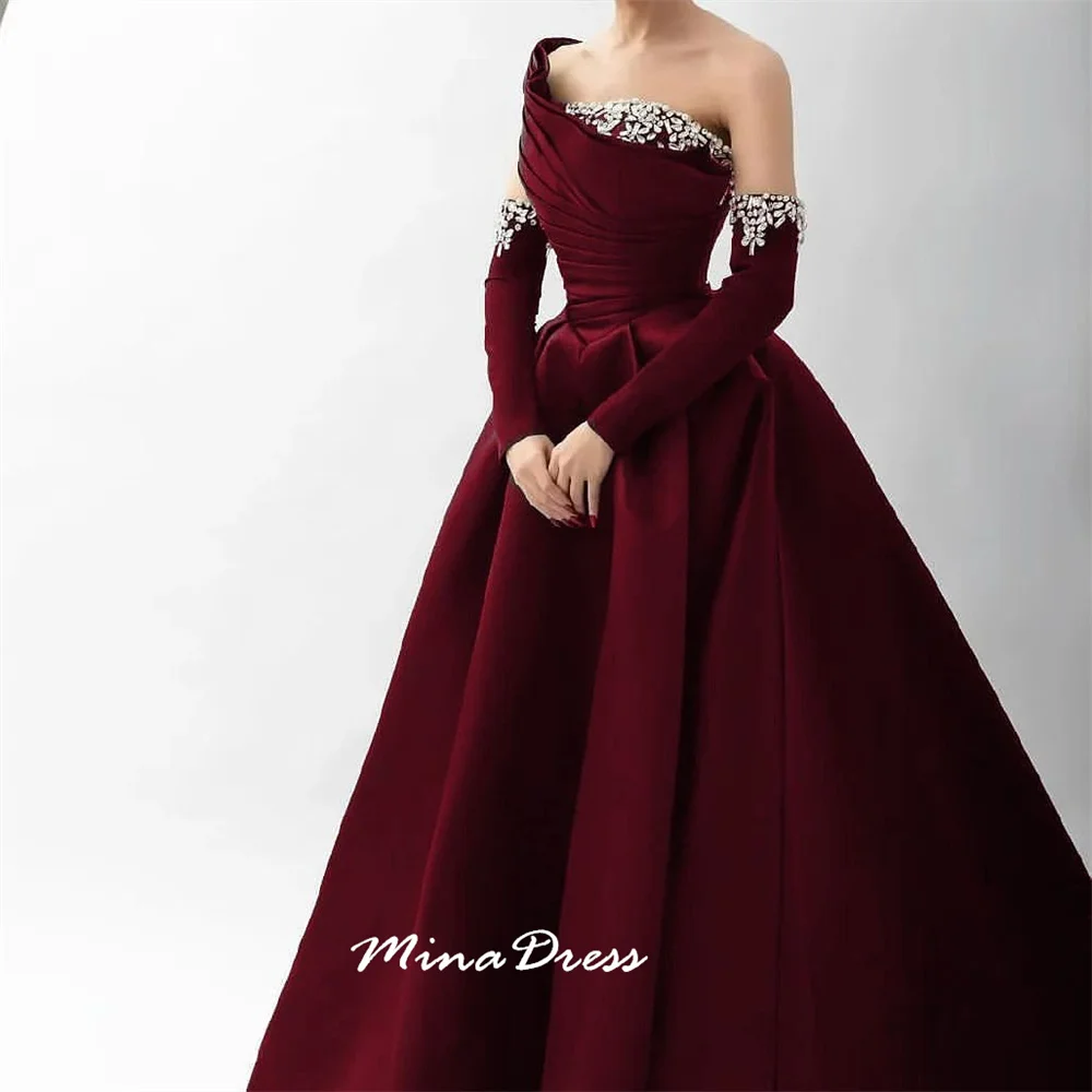 Mina Customized Elegant Satin Women's Evening Gown Elegant Dresses for Women Gala Party Dress Luxurious Simple Evening Wear Prom