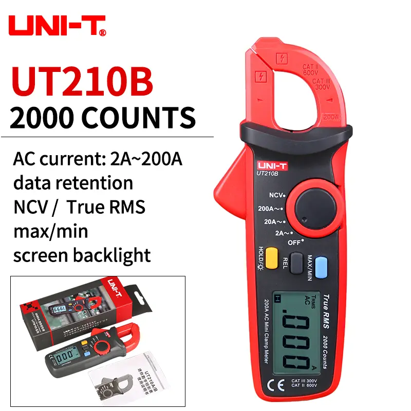 UNI-T UT210E UT202A UT204 Plus Clamp Meter AC/DC Digital Voltmeter Ammeter Pliers Multimeter Professional Electrical Multitester image 15