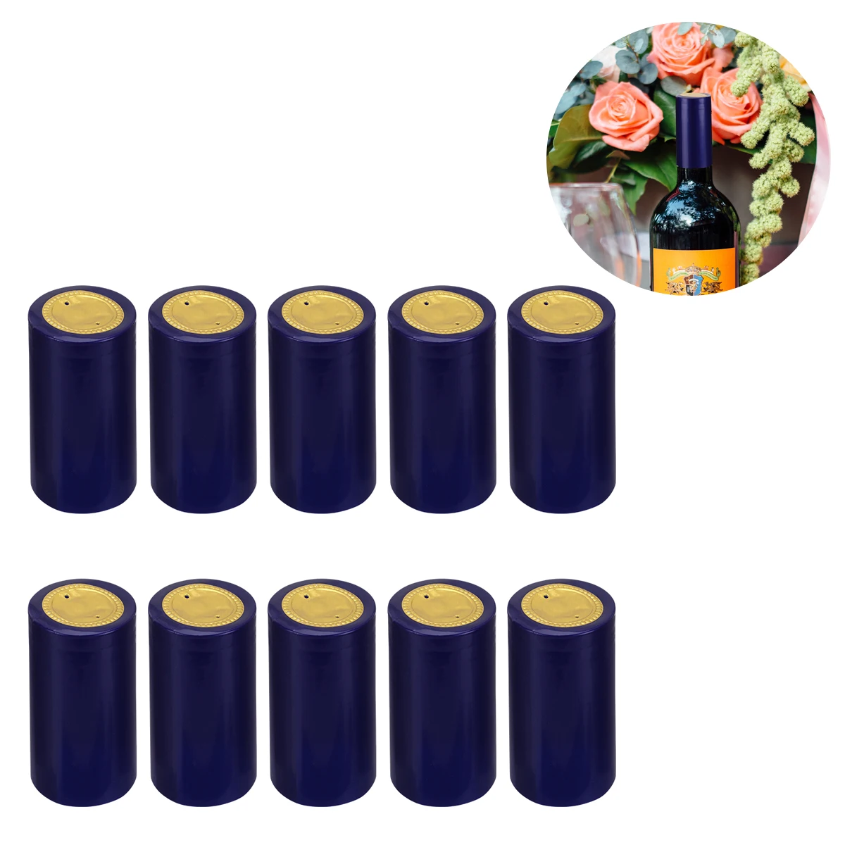 100pcs Heat Shrink Sealing Cover Shrink Film Sealing Wine Bottle Film Seals Heat Capsules For Bistro Wine Bottle