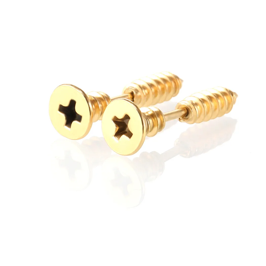 Mehrere Farben Kleine Edelstahl Schraube männer Bolzen Ohrringe Frauen Punk Gothic Schwarz Tragus Piercing Ohr Schmuck Zubehör – Detail 5