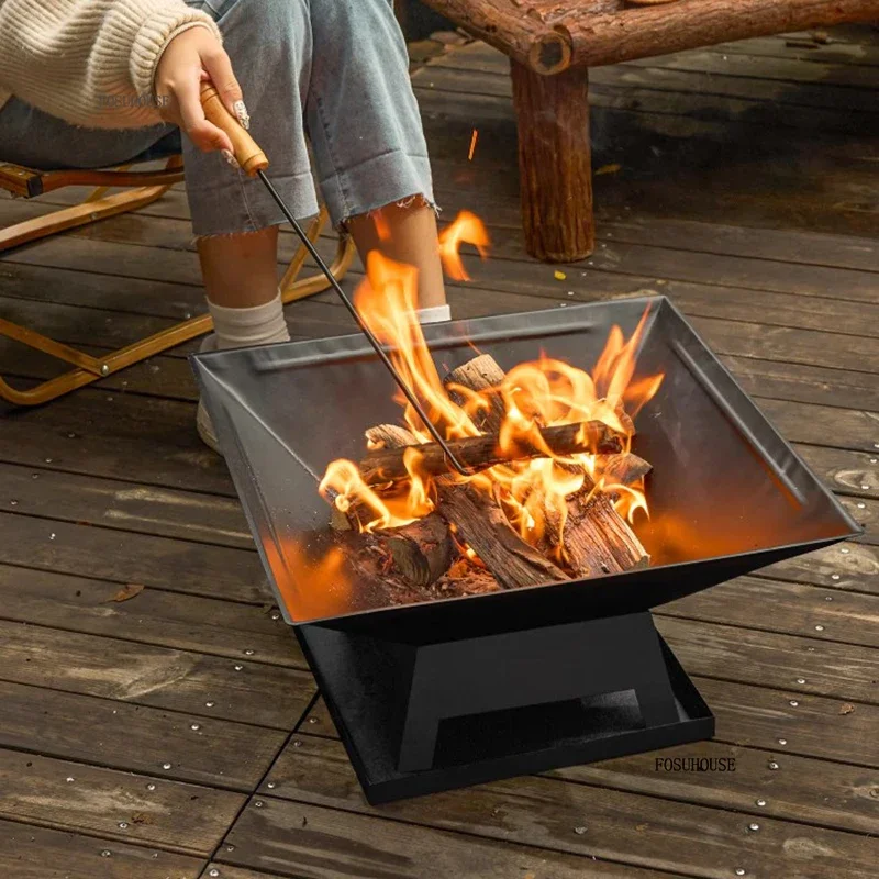 Courtyard Outdoor Fire Pits Barbecue Table Outdoor Heating Charcoal Stove Grill Stand Home Indoor Tea Making Stove Full Set C