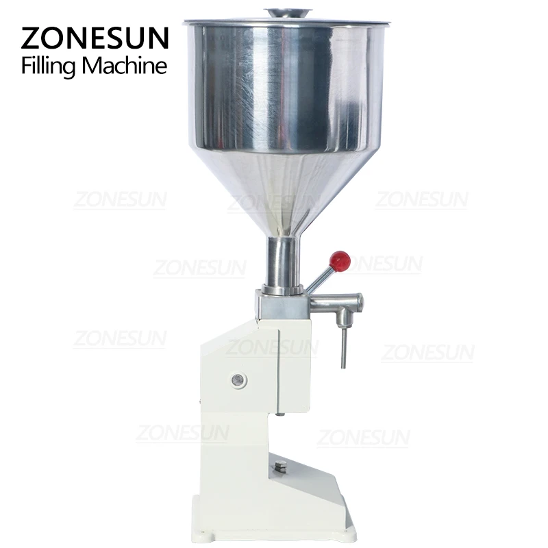 ZONESUN A03 Manual Paste Filling Machine Honey Tomato Cream Water 5-50ml 10-100ml Adjustable Bottle Jar Filler Stainless Steel 5