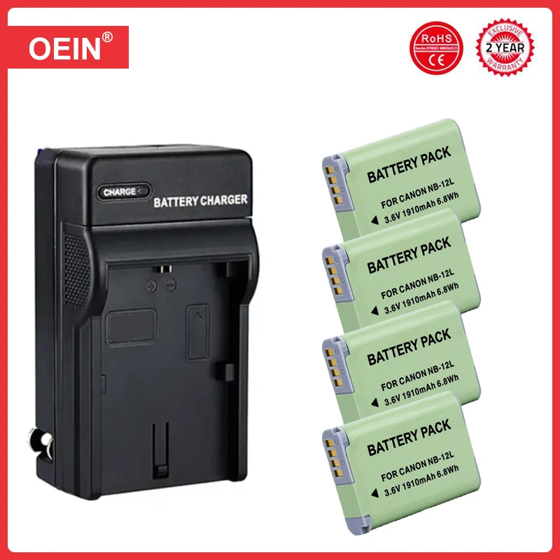 Batteria 1910Mah Nb-12L Nb 12L Nb12L Per Canon Powershot G1 X Mark Ii G1X Mark 2 Per Powershot N100, Vixia Mini X